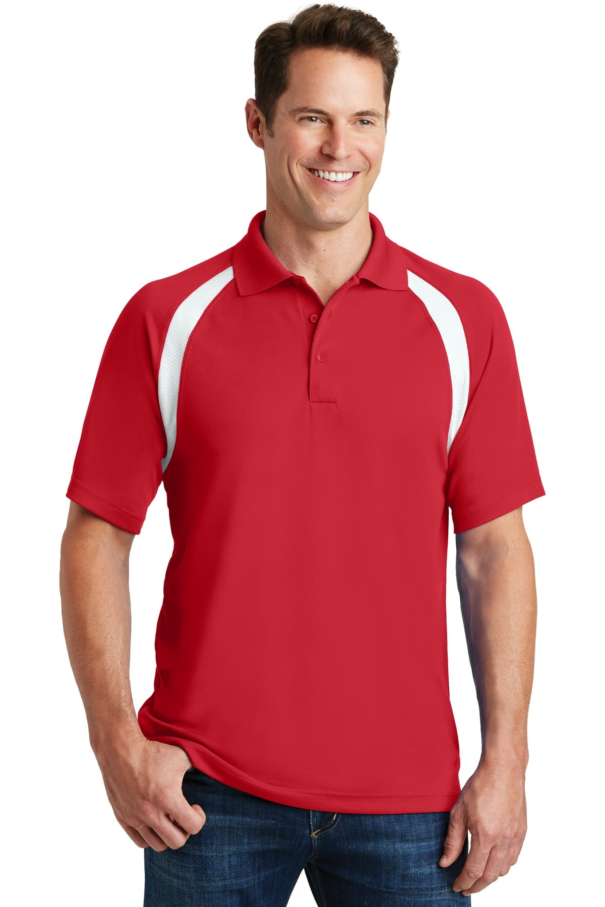 Sport-Tek Men's Performance Colorblock Polo Shirt - Walmart Business ...