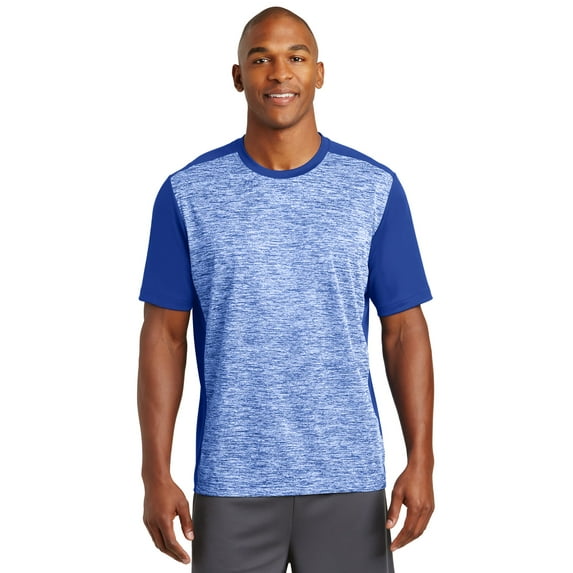 Sport-Tek Men's PosiCharge Electric Heather Colorblock Tee. ST395