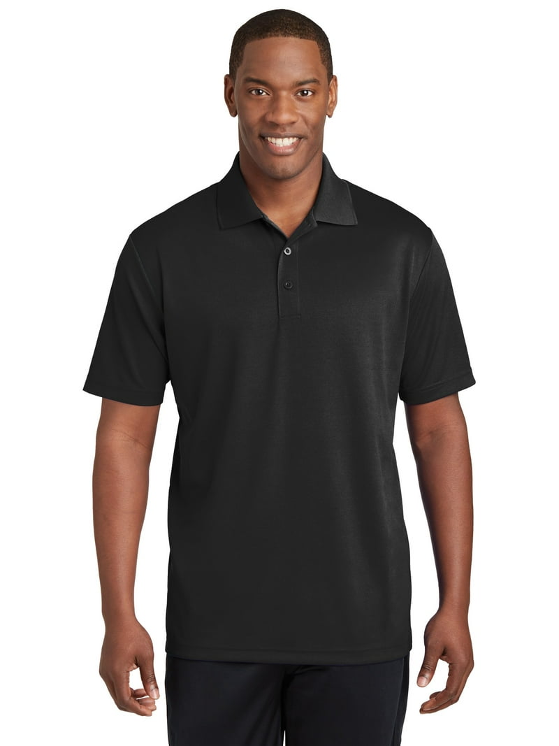 Sport-Tek Men's Collared Shirt, RacerMesh Polo, Black, Medium