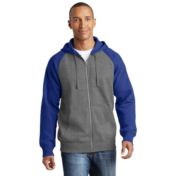 Sport-Tek Men's Raglan Colorblock Hooded Jacket