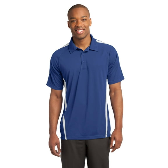 Sport-Tek Men's Raglan Sleeve Micro-Mesh Colorblock Polo. ST685
