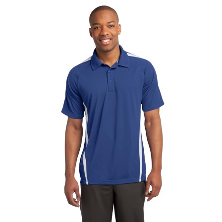 Sport-Tek Men's Raglan Sleeve Micro-Mesh Colorblock Polo. ST685
