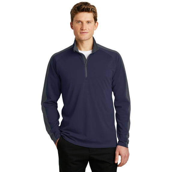 Sport-Tek Men's Sport-Wick Colorblock Zip Pullover