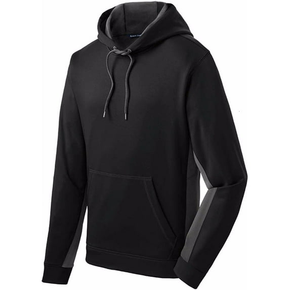 Sport-Tek Men's Sport Wick Fleece Colorblock Pullover ST235 X-Large-Black/Red
