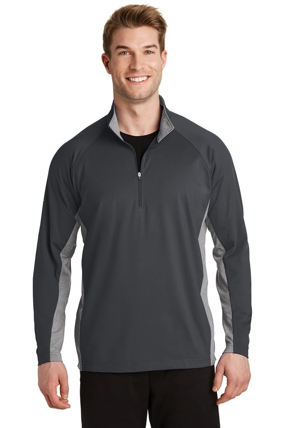 Sport Tek Men's Stretch Contrast 1/2-Zip Pullover