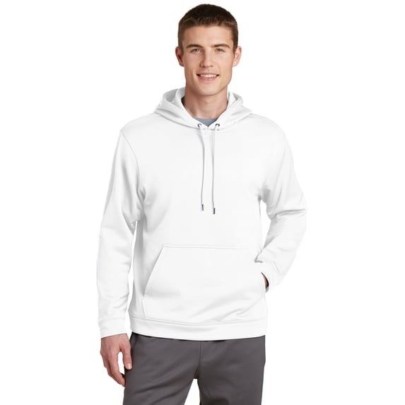 Sport-Tek Mens 100 Percent Polyester Fleece Hooded Pullover. F244