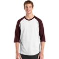 thumbnail image 1 of Sport-Tek Mens 3/4 Raglan Sleeves Colorblock Jersey, White/Maroon, XXXXX-Large, Style, T200, 1 of 1