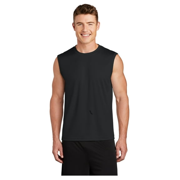 Sport-Tek Mens Sleeveless PosiCharge Competitor T-Shirt Black X-Small