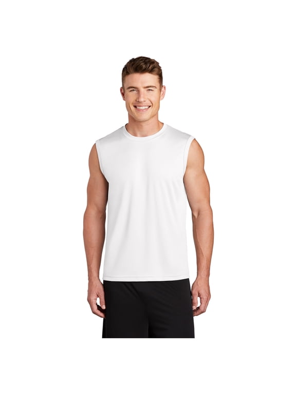 Mens Sleeveless PosiCharge Competitor T-Shirt White Large