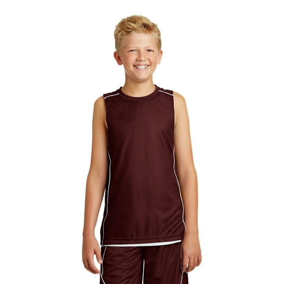 Sport-Tek Mesh Reversible Sleeveless Tee (YT555) Maroon, L
