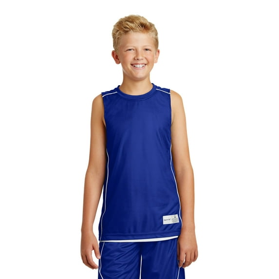 Sport-Tek Mesh Reversible Sleeveless Tee (YT555) True Royal, XS