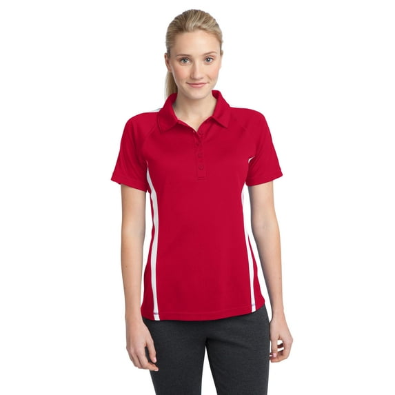 Sport Tek Micromesh Polo (LST685) True Red/White, XL