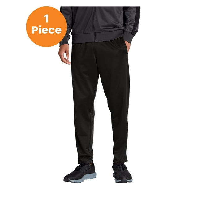 Sport-Tek PST95 Tricot Track Jogger, Black, S, Mens Workout Pants