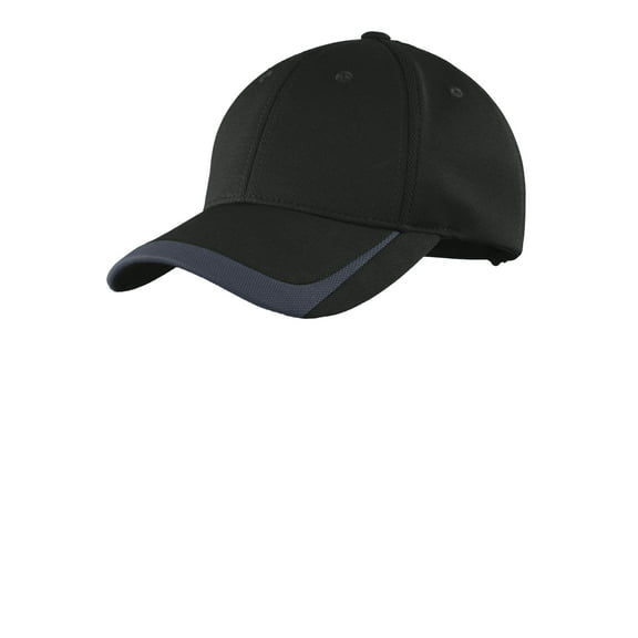 Sport-Tek Pique Colorblock Cap-One Size (Black/ Graphite)