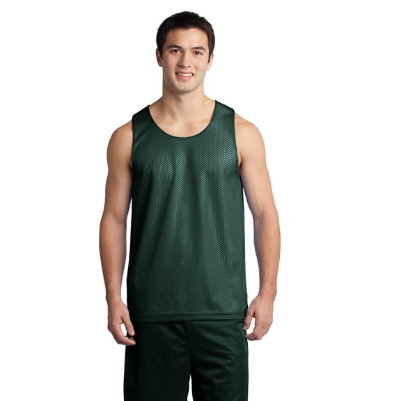Sport-Tek PosiCharge Classic Mesh Reversible Tank-XL (Forest Green)