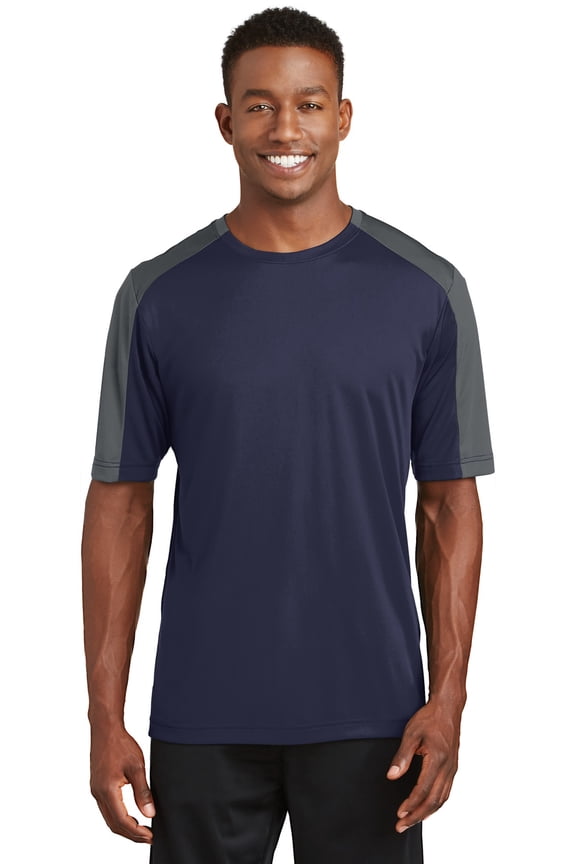 PosiCharge Competitor Sleeve Blocked Tee-XL (True Navy/ Iron Grey)