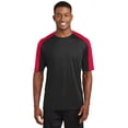 thumbnail image 1 of Sport-Tek PosiCharge Competitor Sleeve Blocked Tee-XS (Black/ True Red), 1 of 6