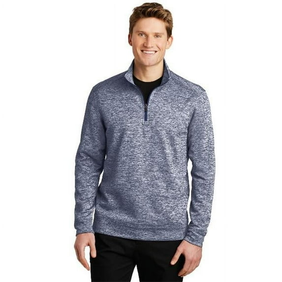 Sport-Tek PosiCharge Electric Heather Fleece 1/4 Zip Pullover-L (True Navy Electric)