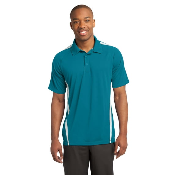 Sport-Tek PosiCharge Micro Mesh Colorblock Polo-4XL (Blue Wake/ White)