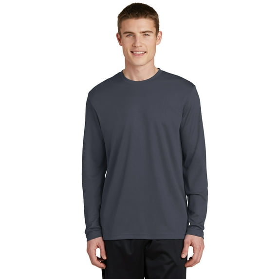 Sport-Tek PosiCharge RacerMesh Long Sleeve Tee-L (Graphite Grey)