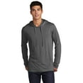 thumbnail image 1 of Sport-Tek  PosiCharge  Tri-Blend Wicking Long Sleeve Hoodie ST406 - 2XL Dark Grey Heather, 1 of 4