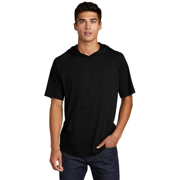 Sport-Tek PosiCharge Tri-Blend Wicking Short Sleeve Hoodie. ST404
