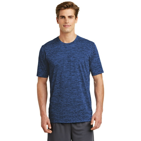 Sport-Tek Posicharge Electric Heather Tee St390 - Dark Royal-Black Electric - 4XL