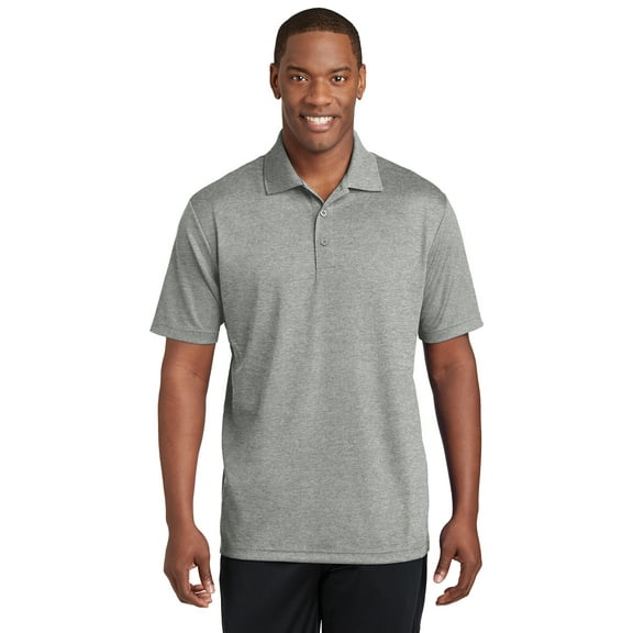 Sport Tek Adult Male Men Plain Short Sleeves Polo Grey Heather 2X-Large