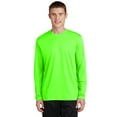 thumbnail image 1 of Sport Tek Adult Male Men Plain Long Sleeves T-Shirt Neon Green 4X-Large, 1 of 2