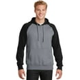 thumbnail image 1 of Sport-Tek Raglan Colorblock Pullover Hooded Sweatshirt-2XL (Black/ Vintage Heather), 1 of 6