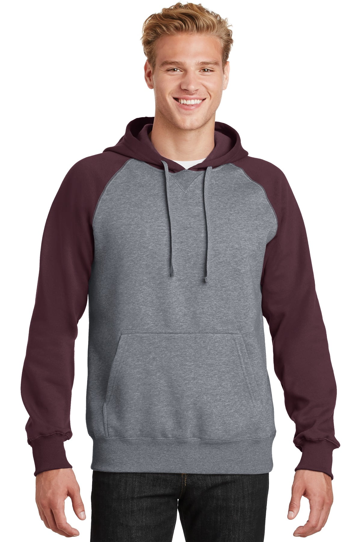Color block pullover hooded sweat best sale
