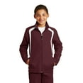 thumbnail image 1 of Sport-Tek Raglan Jacket (YST60) Maroon/White, XS, 1 of 6