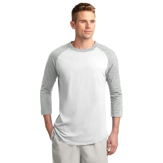Sport-Tek Raglan Jersey (T200) White/Heather Grey, XL