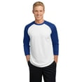 thumbnail image 1 of Sport-Tek ST205 Mens PosiCharge Baseball Jersey - White/True Royal - Medium, 1 of 2