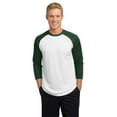 thumbnail image 1 of Sport-Tek ST205 Posi Charge Baseball Long Sleeve Jersey, White & Forest Green - 4XL, 1 of 2