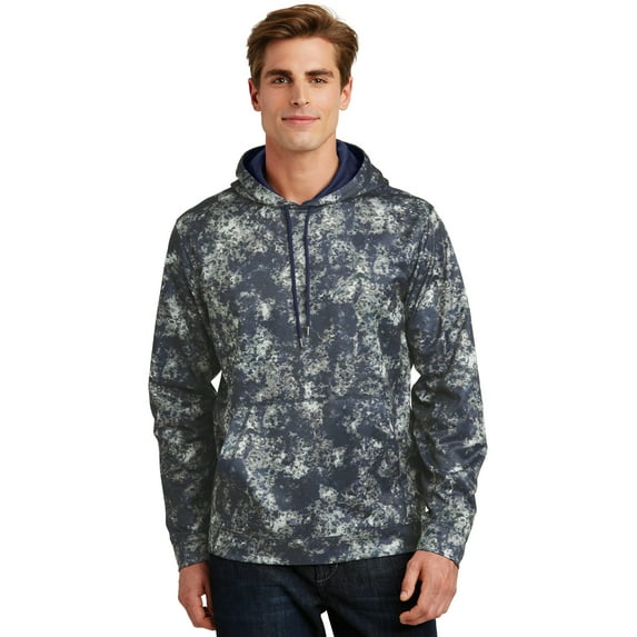 Sport-Tek ST230 Sport-Wick Mineral Freeze Fleece Hooded Pullover, True Navy, L
