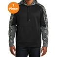 thumbnail image 1 of Sport-Tek ST231 Sport-Wick Mineral Freeze Fleece Colorblock Hooded Pullover, Black/ Black, XL, Mens Pullover Hoodies and Sweatshirts, 1 of 1
