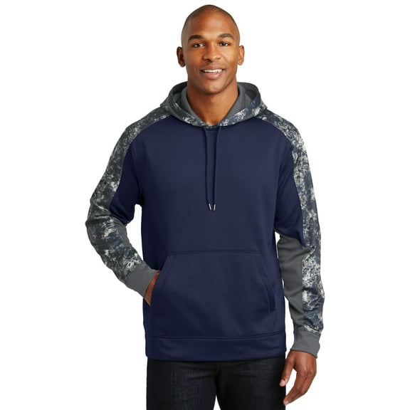 Sport-Tek ST231 Sport-Wick Mineral Freeze Fleece Colorblock Hooded Pullover, Mens Hoodies and Sweatshirts