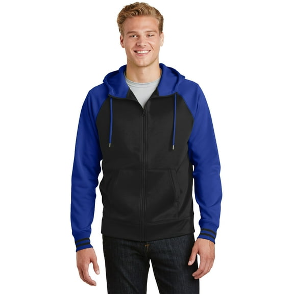 Sport-Tek ST236 Sport-Wick Varsity Fleece Full-Zip Hooded Jacket , Big and Tall Active Jackets and Hoodies