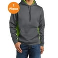 thumbnail image 1 of Sport-Tek ST239 Sport-Wick CamoHex Fleece Colorblock Hooded Pullover, Dark Smoke Grey/ Lime Shock, XL, Mens Hoodies, 1 of 1