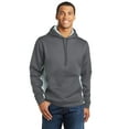 thumbnail image 1 of Sport-Tek ST239 Sport-Wick CamoHex Fleece Colorblock Hooded Pullover, Dark Smoke Grey/ White, L, 1 of 2