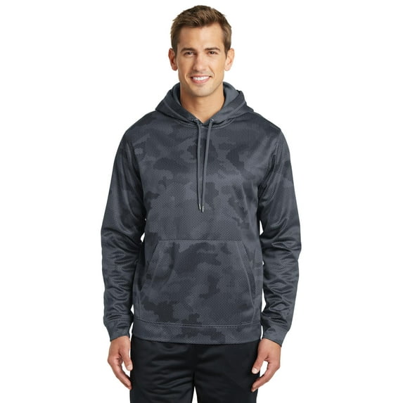 Sport-Tek ST240 Sport-Wick CamoHex Fleece Hooded Pullover, Mens Hoodies and Sweatshirts