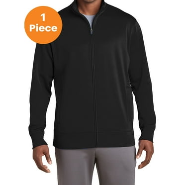 Sport-Tek ST241 Sport-Wick Fleece Full-Zip Jacket, Black, XS, Mens Sweaters