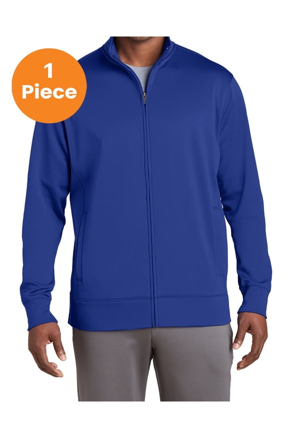 ST241 Sport-Wick Fleece Full-Zip Jacket, True Royal, L, Mens Sweaters