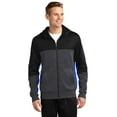 thumbnail image 1 of Sport-Tek ST245 Tech Fleece Colorblock Full-Zip Hooded Jacket, 1 of 2