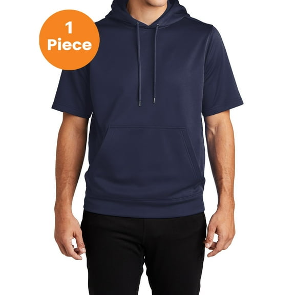 Sport-Tek ST251 Sport-Wick Fleece Short Sleeve Hooded Pullover, Navy, 3XL, Boys Hiking Clothing