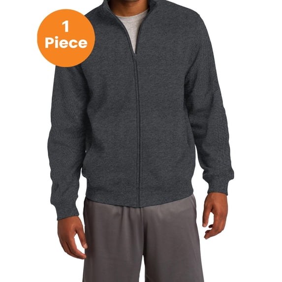 Sport-Tek ST259 Full-Zip Sweatshirt, Graphite Heather, 2XL, Mens Sweatshirts