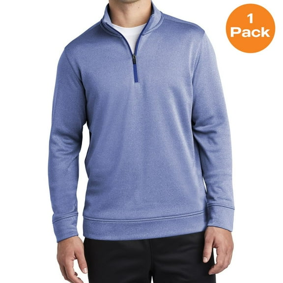 Sport-Tek ST263 PosiCharge Sport-Wick Heather Fleece 1/4-Zip Pullover, True Royal Heather, L, Mens Hoodies and Sweatshirts