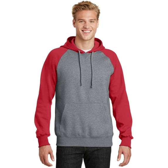 Sport-Tek ST267 Raglan Colorblock Pullover Hooded Sweatshirt, Mens Hoodies and Sweatshirts