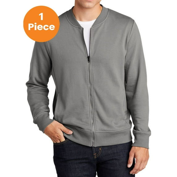 Sport-Tek ST274 Lightweight French Terry Bomber, Grey Concrete, L, Womens Coats